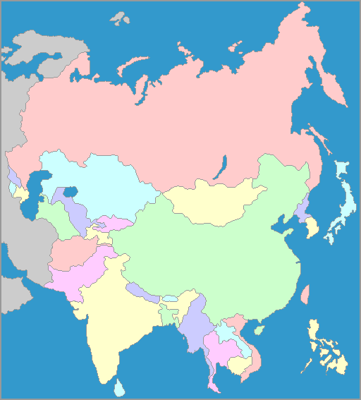 asia maps with countries