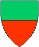 Medieval shield, showing in per fess pattern