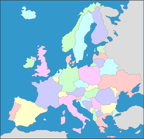 Europe Map, Map of Europe showing all countries and capitals