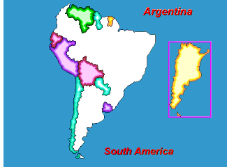 Map of South America, The Americas