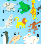 Felt animals to learns ABCs