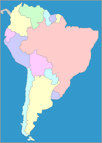 central and south america map with capitals