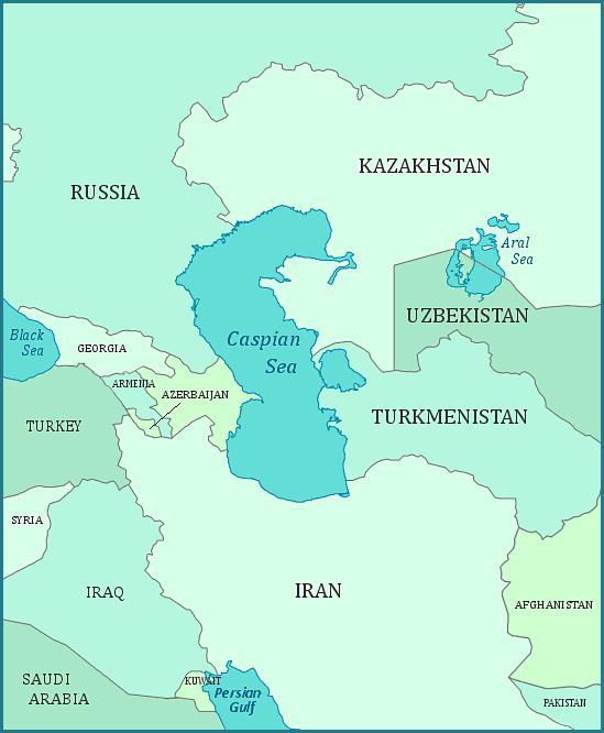 Map Of Caspian Sea Region Map Of The Caspian Sea