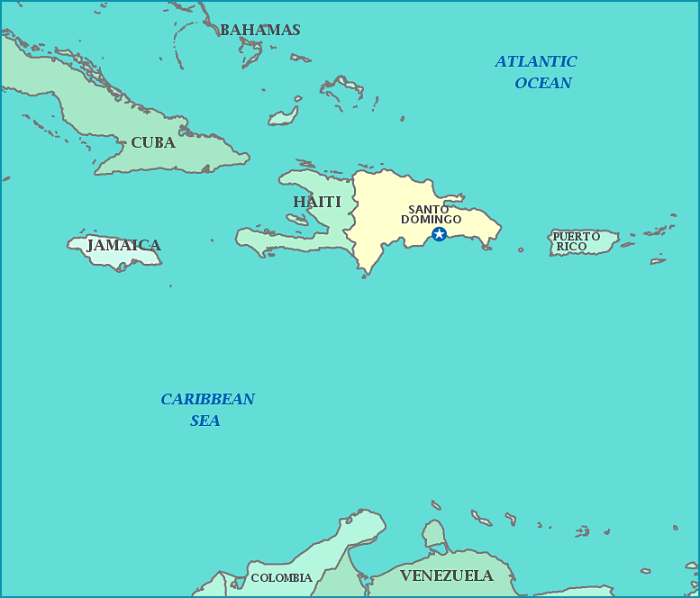 Dominican Republic map, Map of Dominican Republic, Santo Domingo, Haiti, Puerto Rico, Cuba