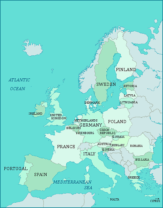 Print this map of the European Union