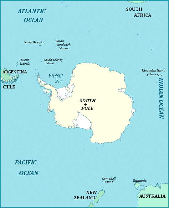 Where Is Antarctica On The Map Map Of Antarctica