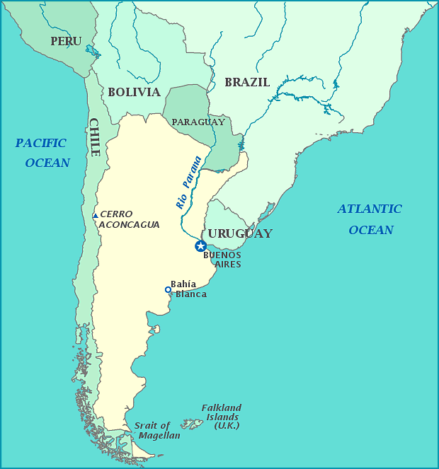 Print this map of Argentina
