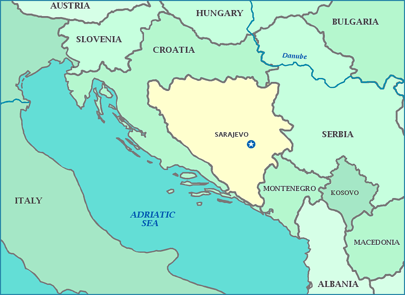 Print this map of Bosnia