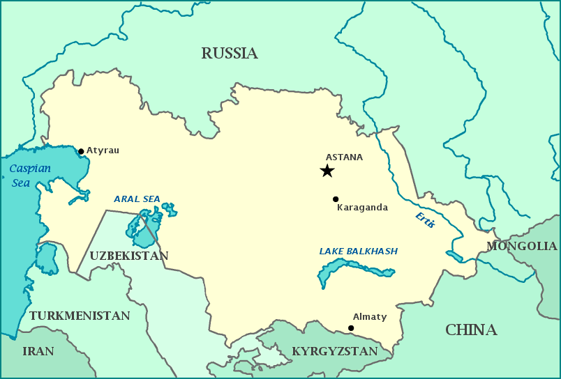 Print this map of Kazakhstan
