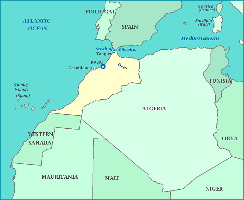 Morocco map, Map of Morocco,