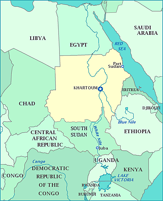 Print this map of Sudan
