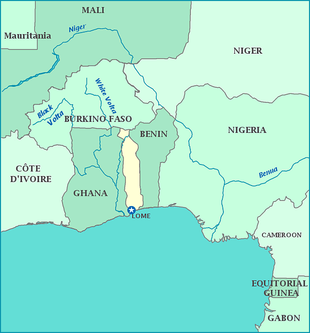 Togo map, Map of Togo, Lome, Benin, Ghana, Burkina Faso, Niger