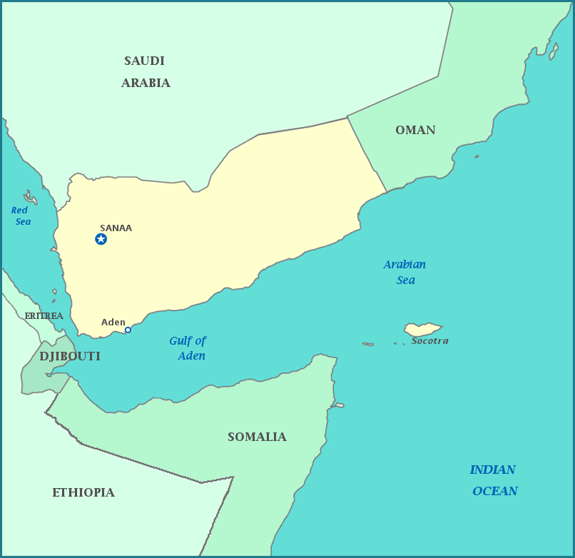Yemen map, Map of Yemen, Aden, Saudi Arabia, Oman, Gulf of Aden, Persian Gulf