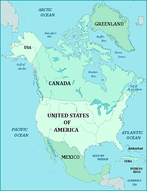Print this map of North America
