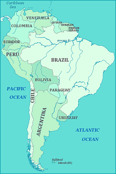 Print this map of South America