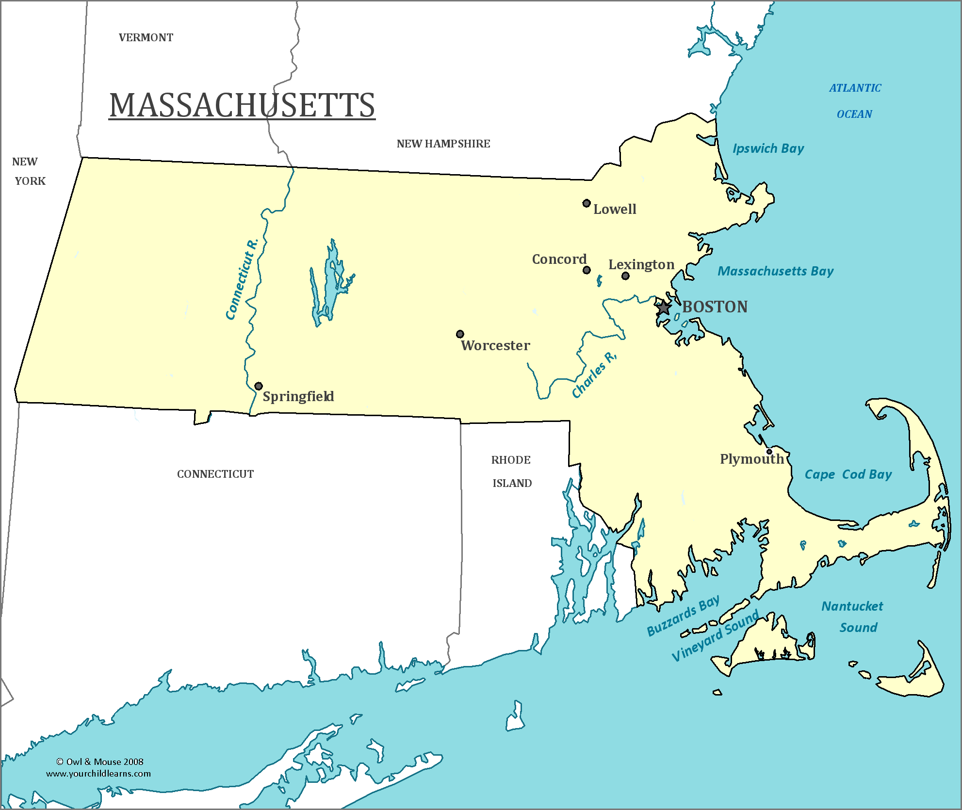 Massachusetts State Map Map Of Massachusetts And Information About The State