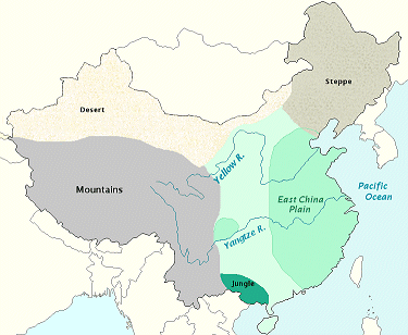 Map of the enivronments of China