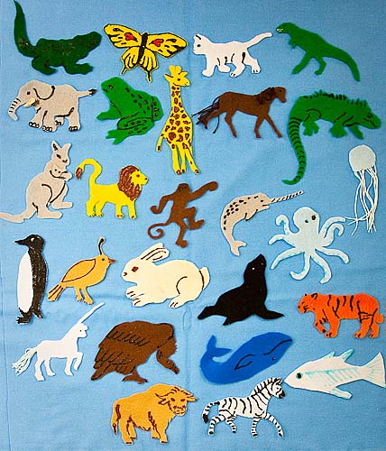 Animal ABCs, felt animal to learn the alphabet