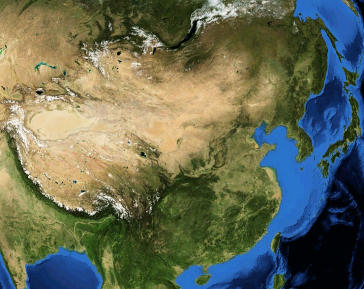 Photograph of China from space, by NASA