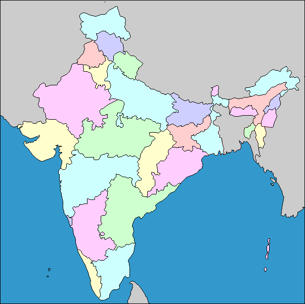 Interactive map of India states and capitals