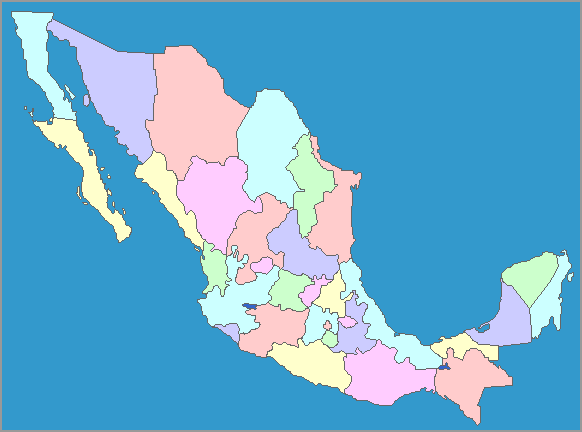 Map of Mexico and the States of Mexico