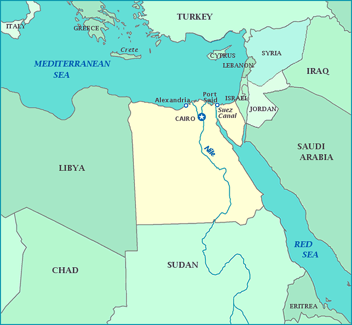 Egypt map, Map of Egypt, Cairo, Sudan, Libya, Red Sea