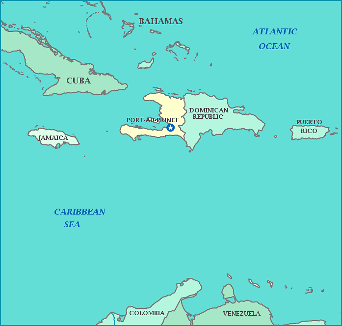 Haiti map, Map of Haiti, Port-au-Prince, Dominican Republic, Jamaica, Cuba, Caribbean Sea