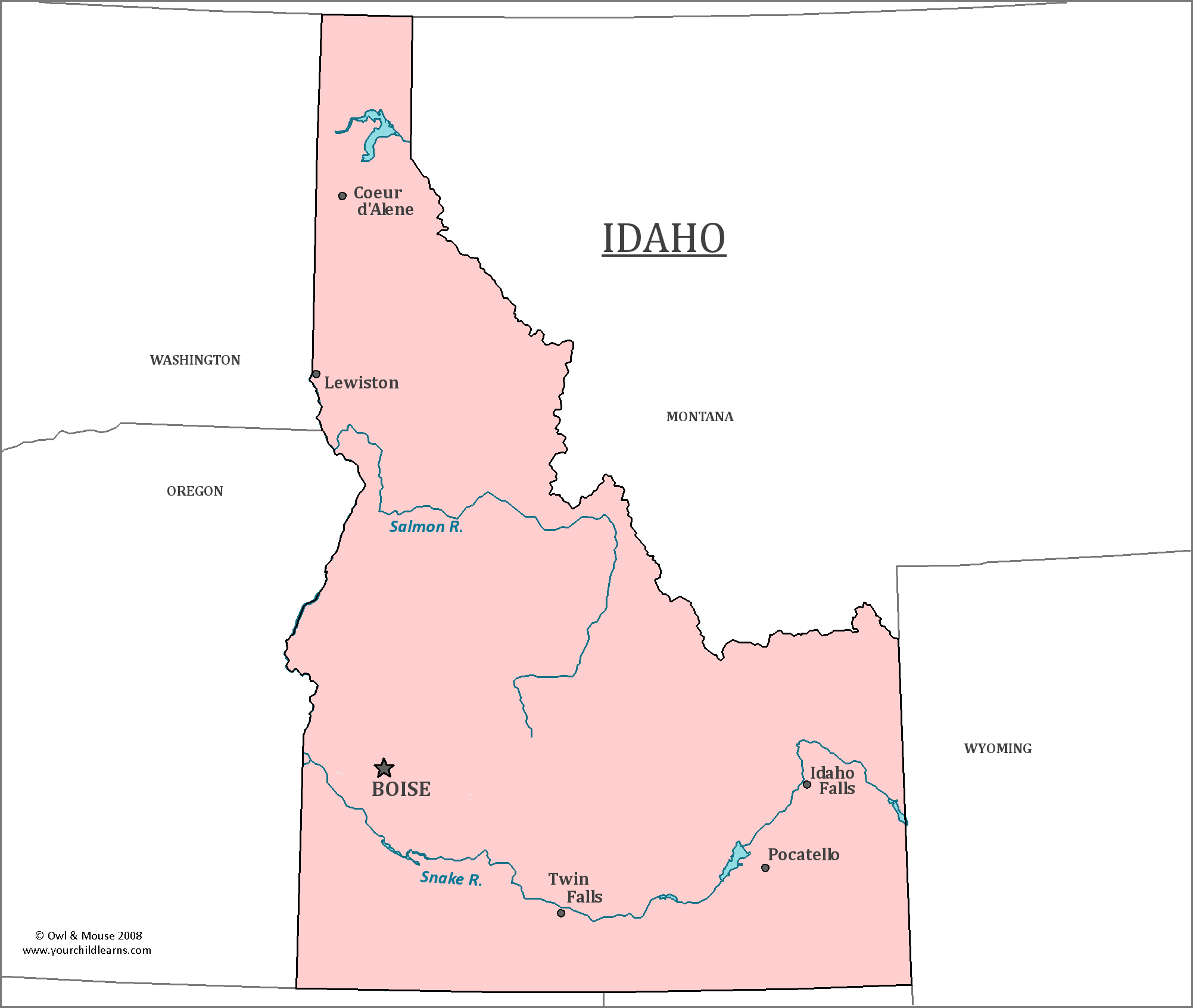 Map Of Idaho And Surrounding States