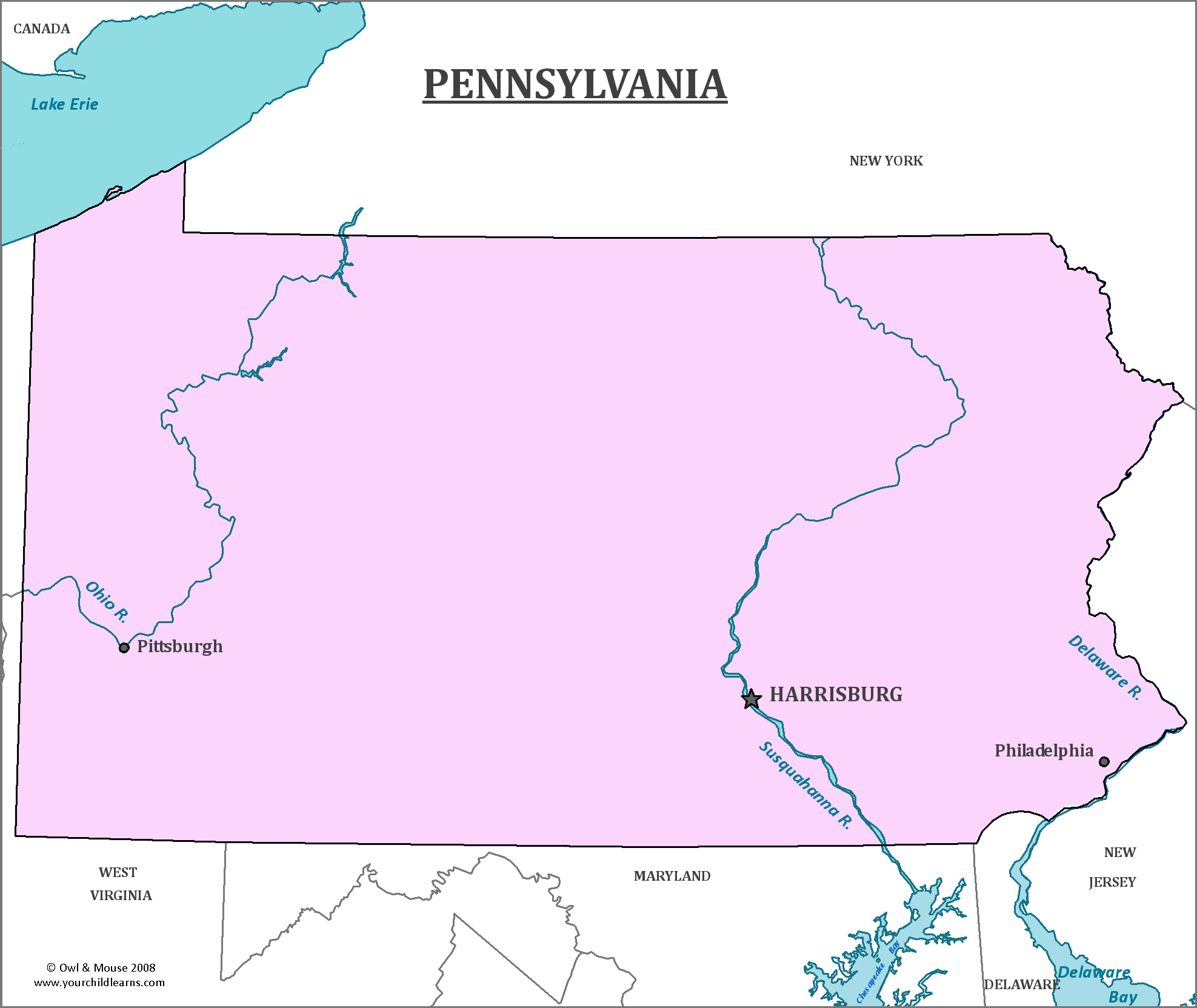 Pennsylvania State Map - Map of Pennsylvania and Information About the ...