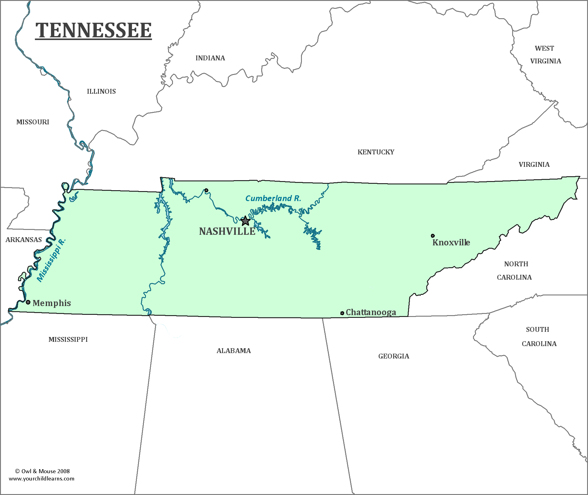 State Map Of Tennessee With Cities – Interactive Map