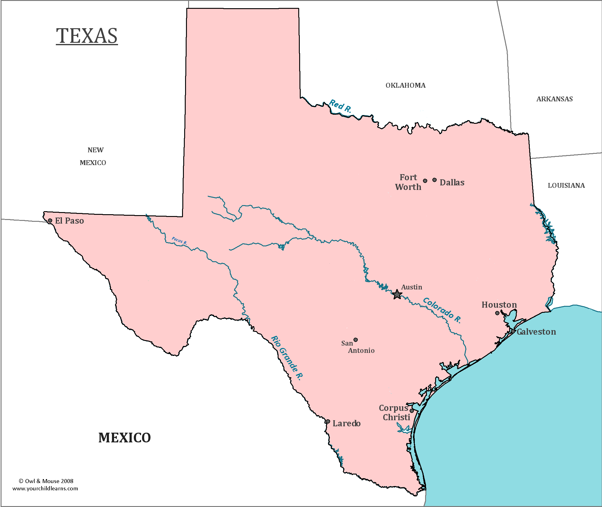 Texas State Map - Map of Texas and Information About the State